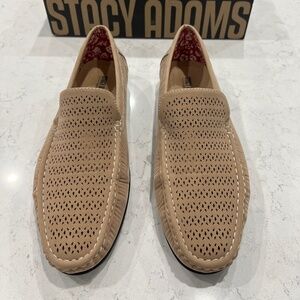 Stacy Adams Tan Perforated Slip-On Shoes – Size 12M